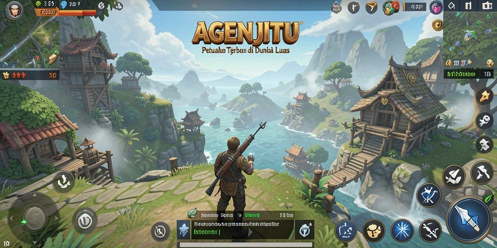 Tampilan gameplay AGENJITU yang memukau di dunia terbuka.
