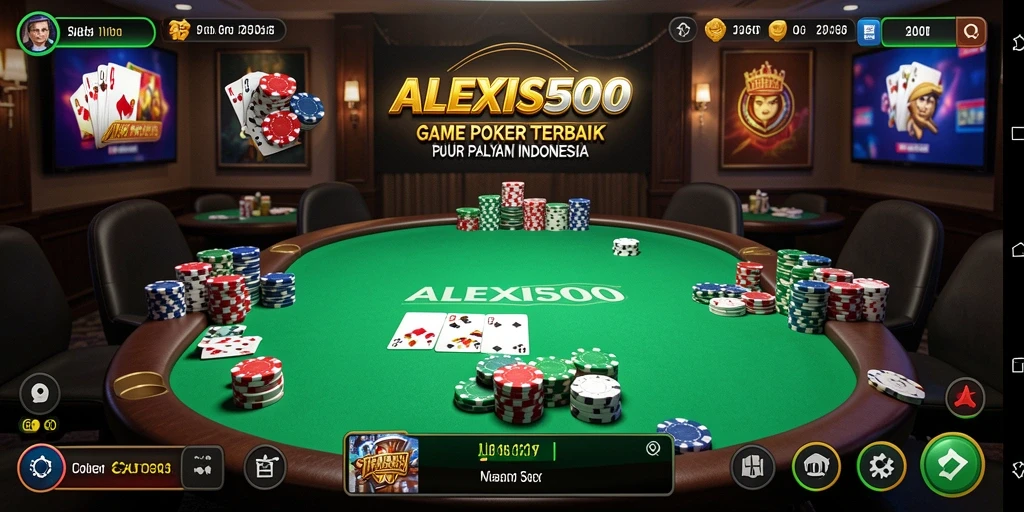 Tampilan gameplay seru dalam ALEXIS500 di meja Poker.