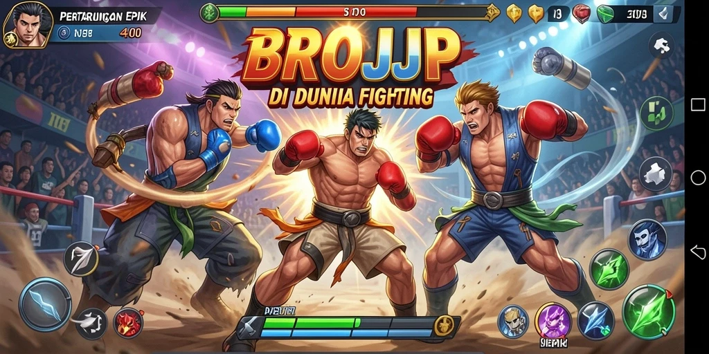 Gameplay seru BROJP dengan pertarungan epik penuh aksi.
