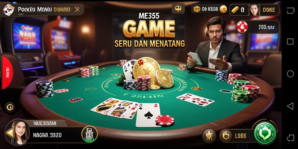 Tampilan menarik dari gameplay Poker di ME355.