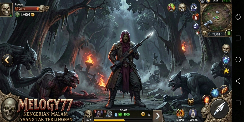 Tampilan gameplay yang menegangkan dalam suasana Horror.