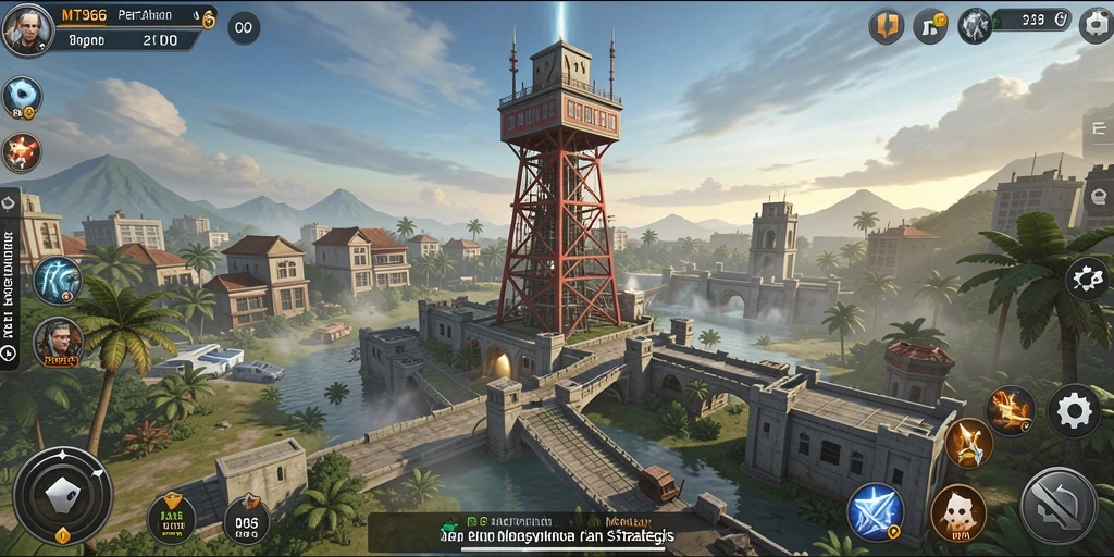 Screenshot MT966 menampilkan intensitas strategi dalam gameplay Tower Defense.